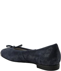 Alegria Tayla Suede Bow Detail Cap Toe Ballet Flats