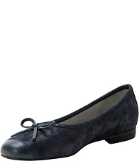 Alegria Tayla Suede Bow Detail Cap Toe Ballet Flats