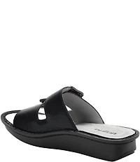 Alegria Verah Leather Mini Double Buckle Rocker Slide Sandals