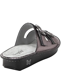 Alegria Verah Leather Mini Double Buckle Rocker Slide Sandals