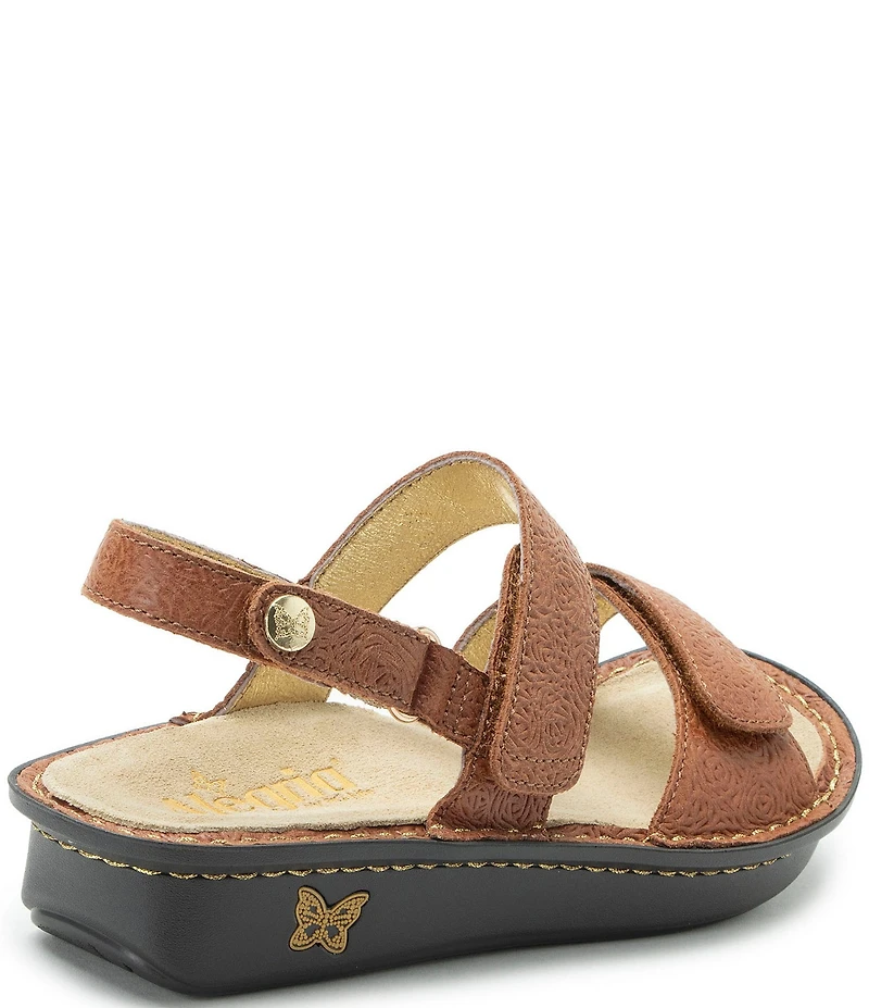 Alegria Verona Lazer Etched Leather Platform Sandals