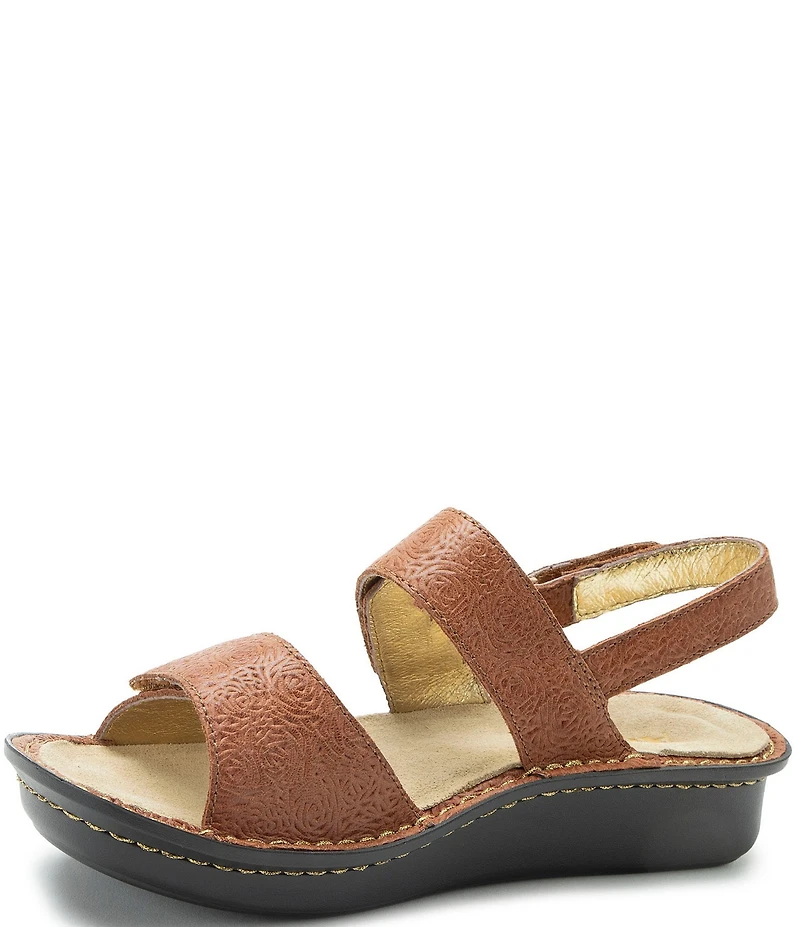 Alegria Verona Lazer Etched Leather Platform Sandals