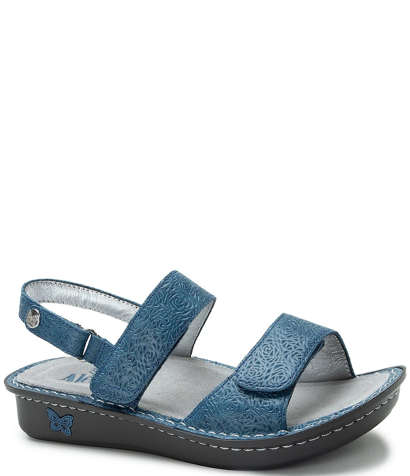 Alegria Verona Lazer Etched Leather Platform Sandals