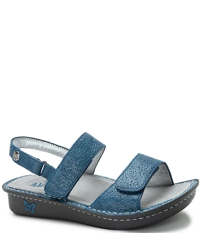 Alegria Verona Lazer Etched Leather Platform Sandals