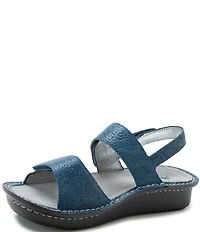 Alegria Verona Lazer Etched Leather Platform Sandals