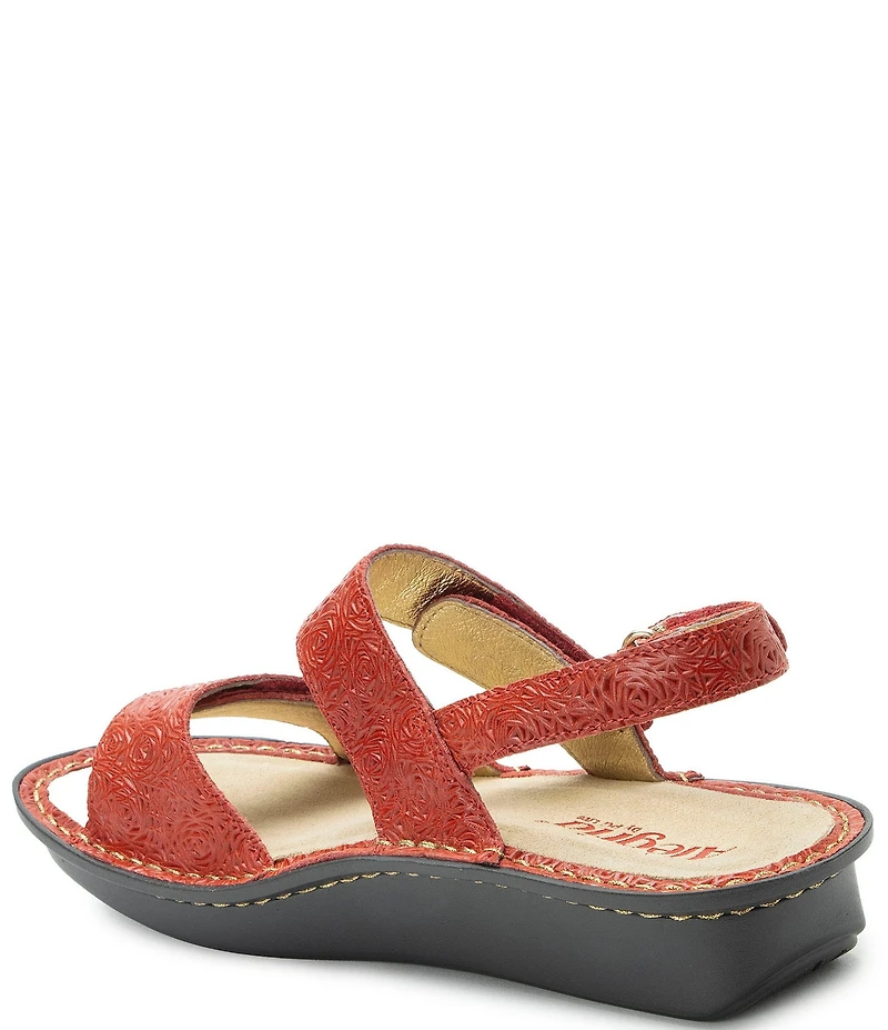 Alegria Verona Lazer Etched Leather Platform Sandals
