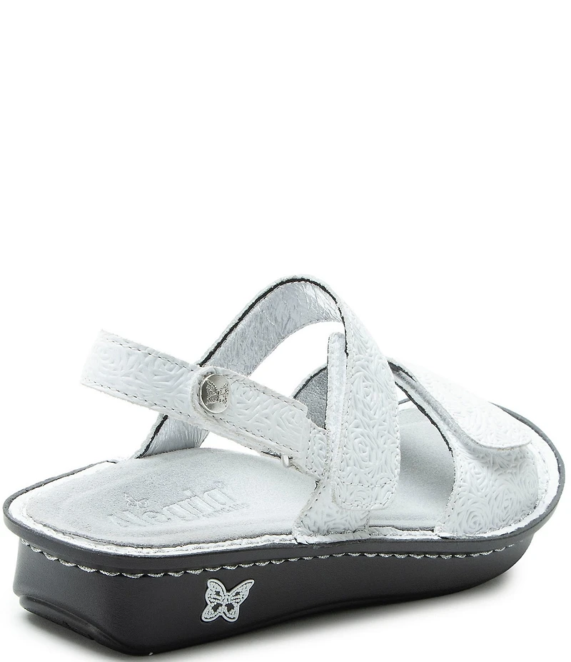 Alegria Verona Lazer Etched Leather Platform Sandals