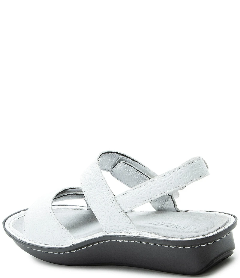 Alegria Verona Lazer Etched Leather Platform Sandals