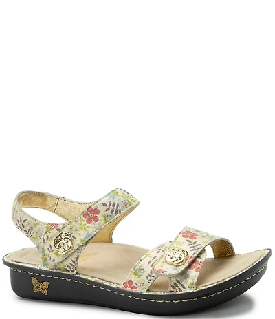 Alegria Vienna Floral Print Leather Platform Sandals
