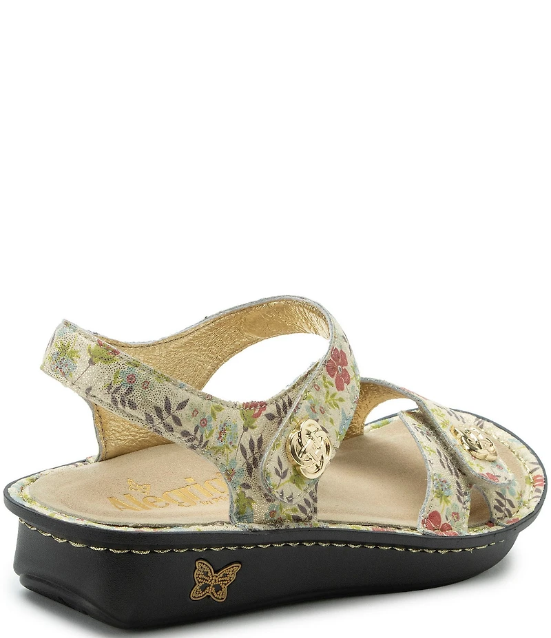 Alegria Vienna Floral Print Leather Platform Sandals