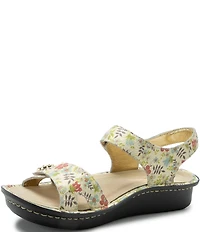 Alegria Vienna Floral Print Leather Platform Sandals