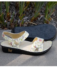 Alegria Vienna Floral Print Leather Platform Sandals