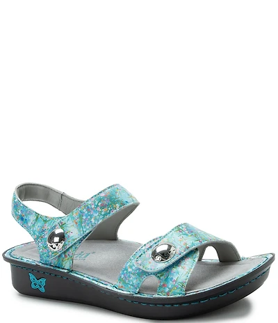 Alegria Vienna Ditsy Floral Print Leather Platform Sandals