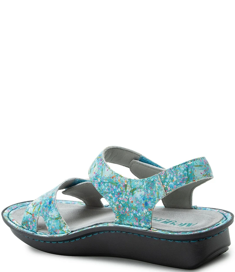 Alegria Vienna Ditsy Floral Print Leather Platform Sandals