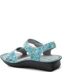 Alegria Vienna Ditsy Floral Print Leather Platform Sandals