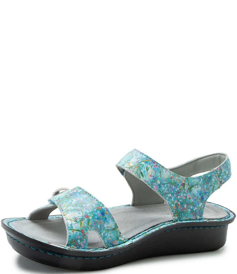 Alegria Vienna Ditsy Floral Print Leather Platform Sandals