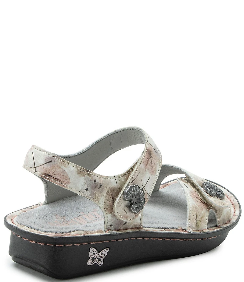 Alegria Vienna Leaf Print Leather Platform Sandals
