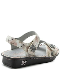 Alegria Vienna Leaf Print Leather Platform Sandals