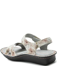 Alegria Vienna Leaf Print Leather Platform Sandals