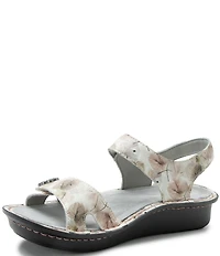 Alegria Vienna Leaf Print Leather Platform Sandals