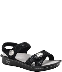 Alegria Vienna Swirling Print Leather Platform Sandals