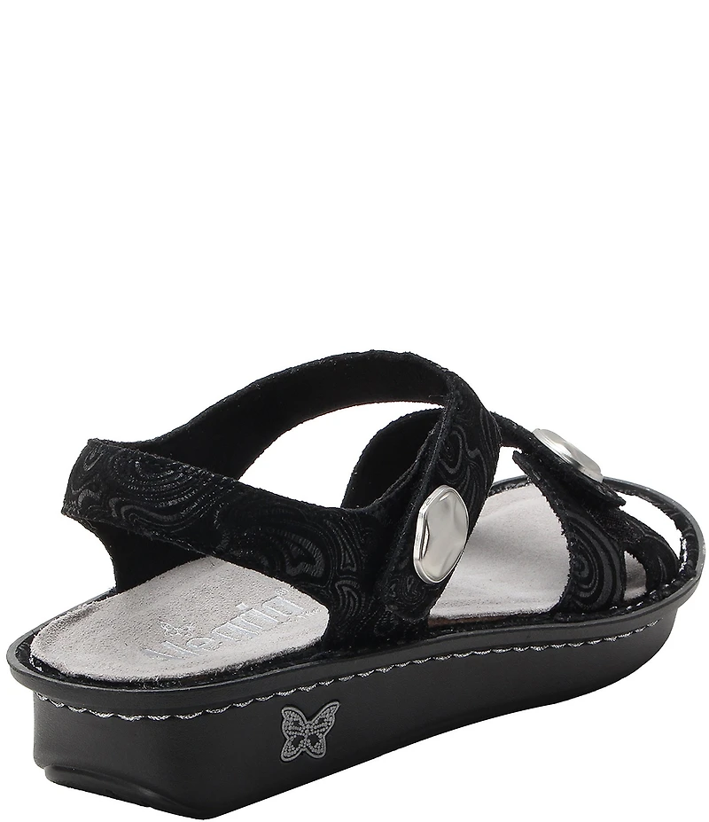 Alegria Vienna Swirling Print Leather Platform Sandals