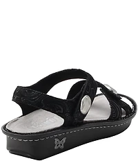 Alegria Vienna Swirling Print Leather Platform Sandals