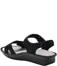 Alegria Vienna Swirling Print Leather Platform Sandals