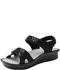 Alegria Vienna Swirling Print Leather Platform Sandals