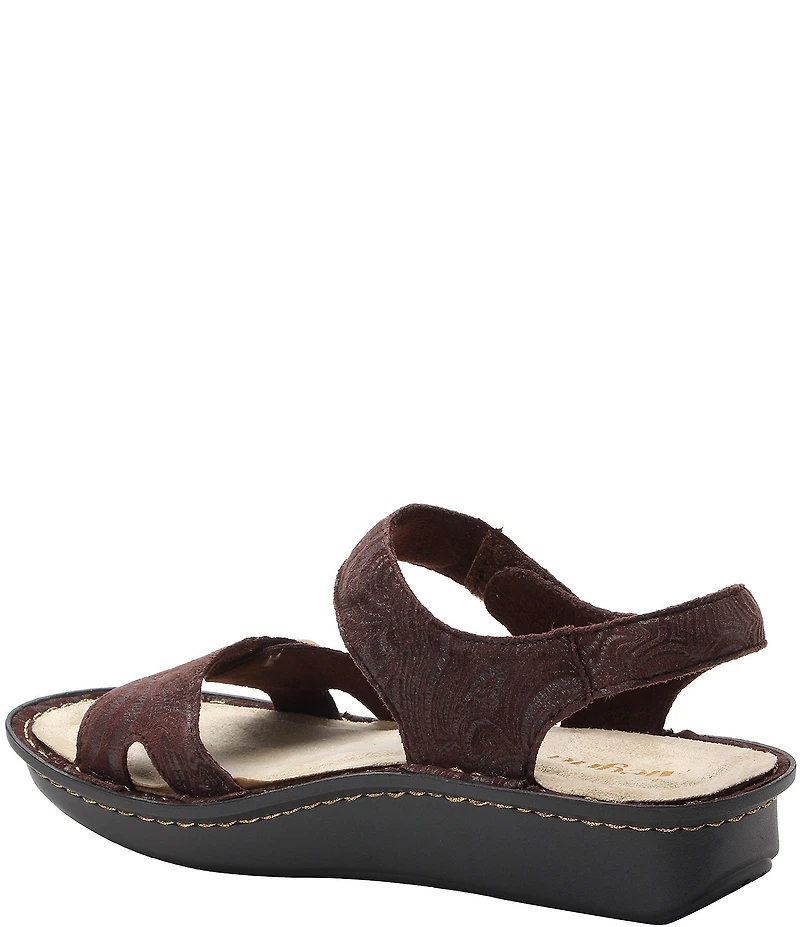 Alegria Vienna Swirling Print Leather Platform Sandals