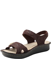 Alegria Vienna Swirling Print Leather Platform Sandals