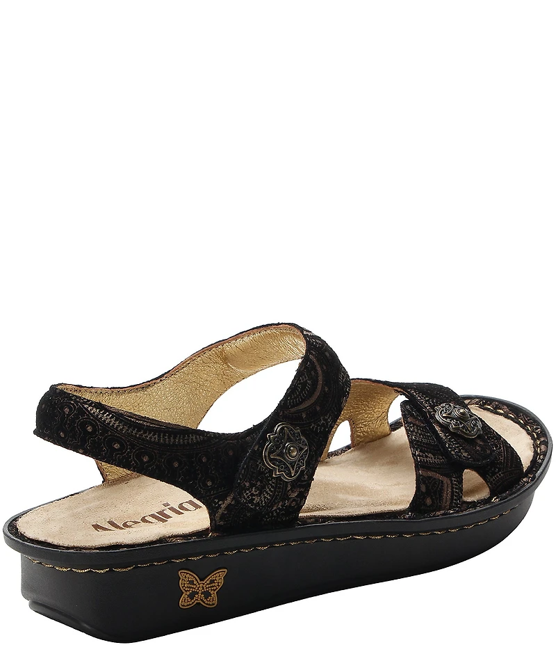 Alegria Vienna Swirling Print Leather Platform Sandals
