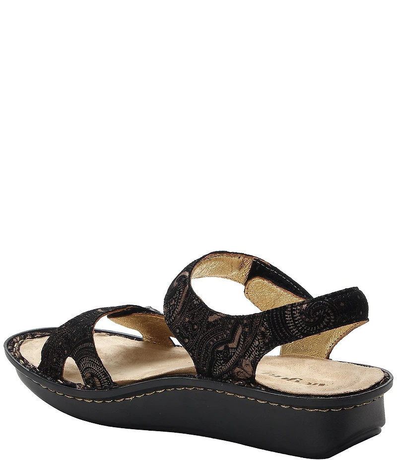Alegria Vienna Swirling Print Leather Platform Sandals