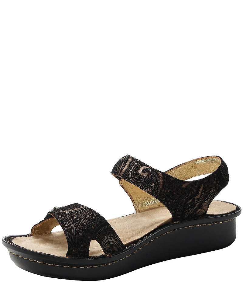 Alegria Vienna Swirling Print Leather Platform Sandals