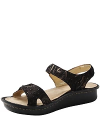 Alegria Vienna Swirling Print Leather Platform Sandals