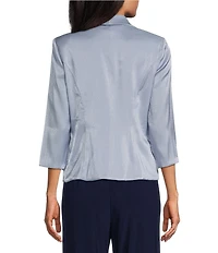 Alex Evenings 3/4 Sleeve Collar Neck Shimmer Satin Blouse