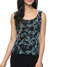 Alex Evenings 3/4 Sleeve Mandarin Neck Glitter Knit Twinset