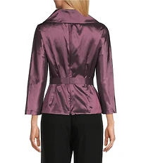 Alex Evenings 3/4 Sleeve Portrait Collar Taffeta Blouse