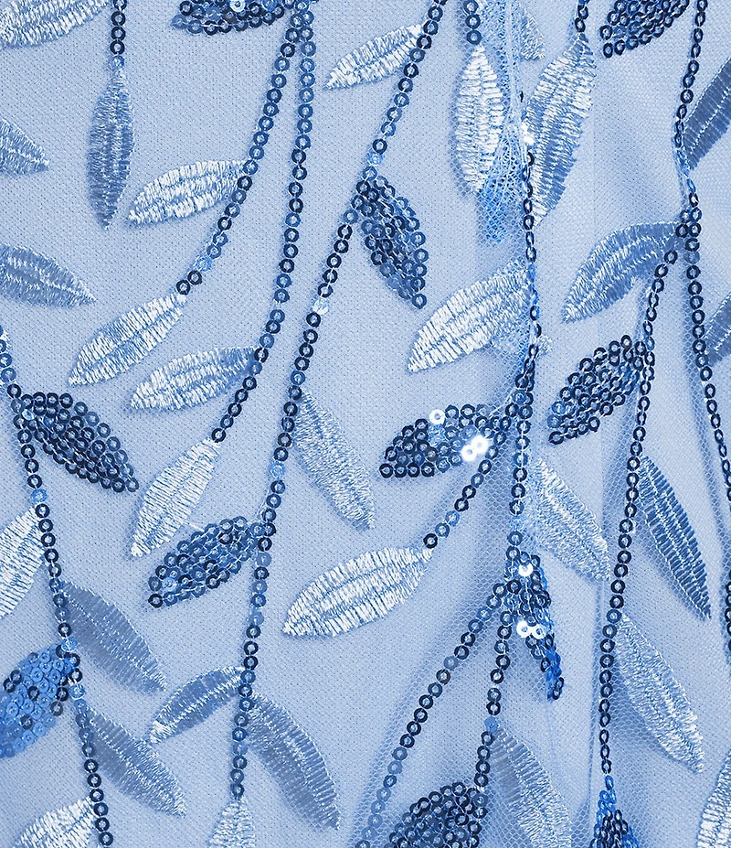 Alex Evenings Boat Neck Cap Sleeve Sequin Midi Dress