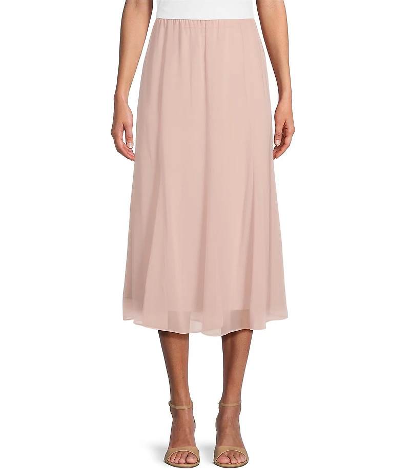 Alex Evenings Chiffon A-Line Midi Skirt