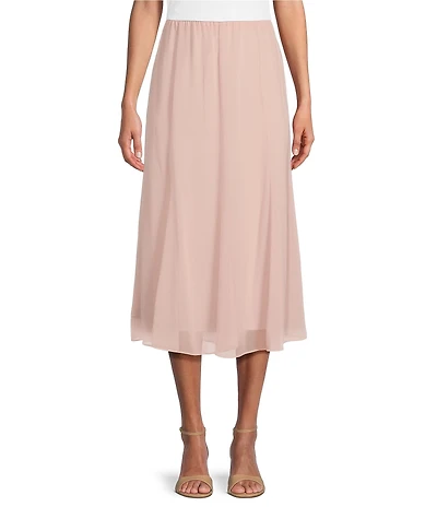 Alex Evenings Chiffon A-Line Midi Skirt