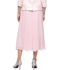 Alex Evenings Chiffon A-Line Midi Skirt