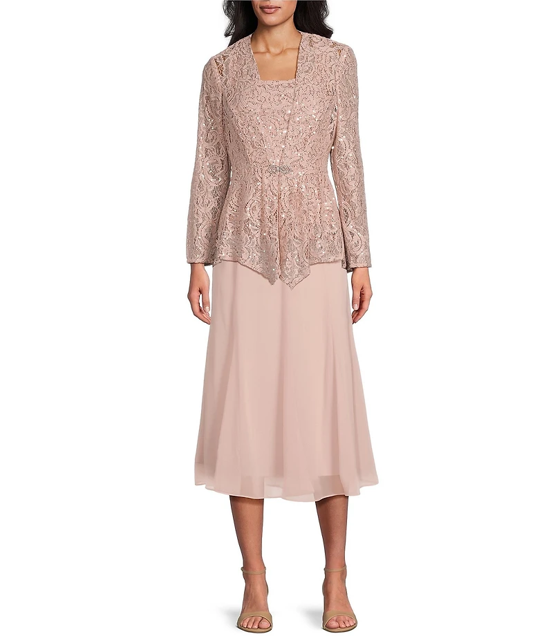 Alex Evenings Chiffon A-Line Midi Skirt