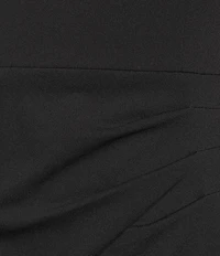 Alex Evenings Crepe Embellished Boat Neck 3/4 Sleeve Ruffle Cascade A-Line Gown