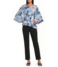 Alex Evenings Cropped Crepe Straight Leg Pants