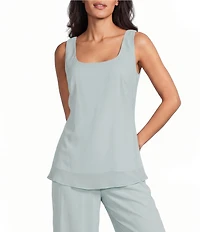 Alex Evenings Embroidered 3/4 Sleeve Chiffon Twinset