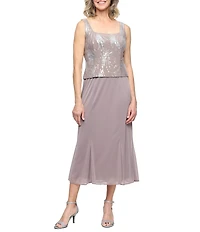 Alex Evenings Firework Sequin Detail Tea-Length Jacket Dress