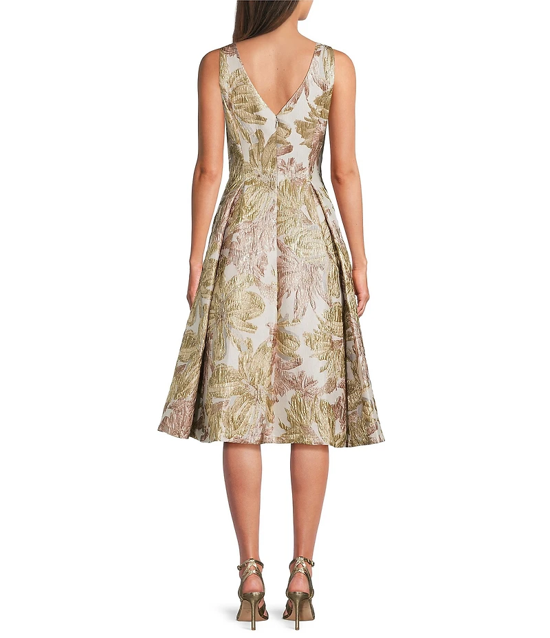 Alex Evenings Floral Jacquard A-Line Midi Dress