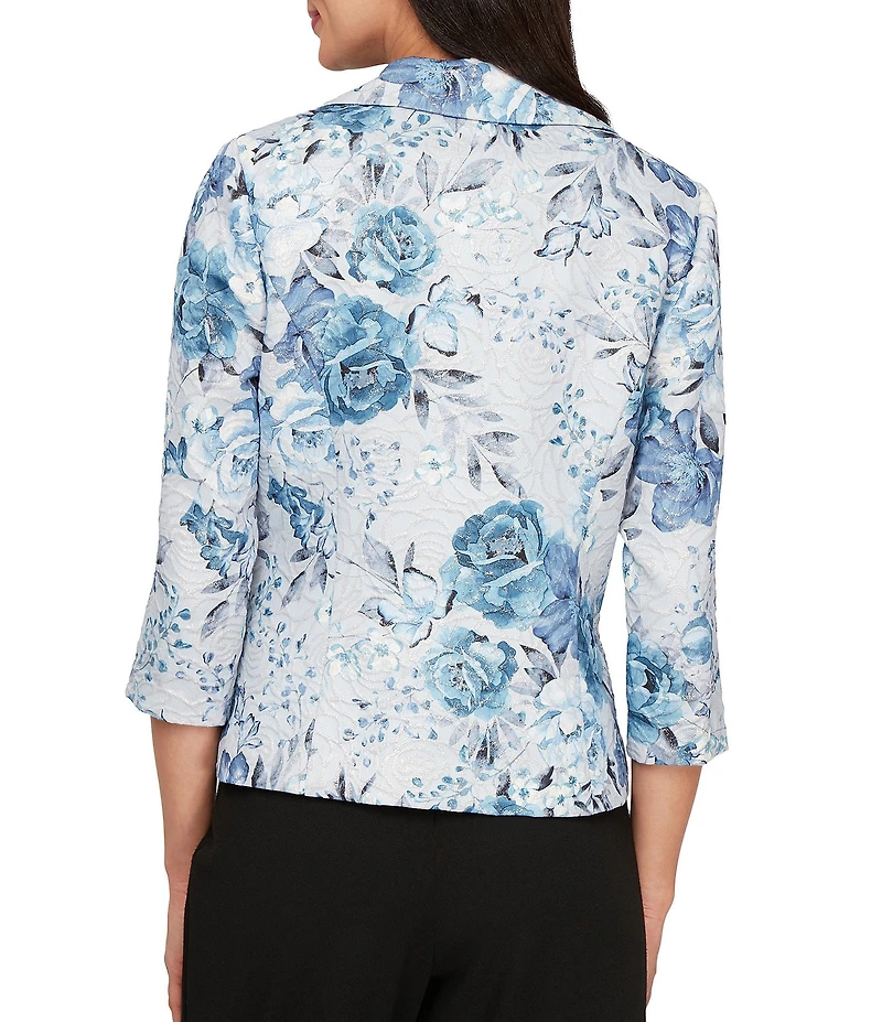 Alex Evenings Floral Print 3/4 Sleeve Twinset