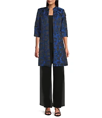 Alex Evenings Floral Print Duster 2-Peice Jacket Set